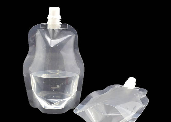 Clear Collapsible Spout Pouch Packaging Printed Plastic Shaped Drinking Sprite Bottle