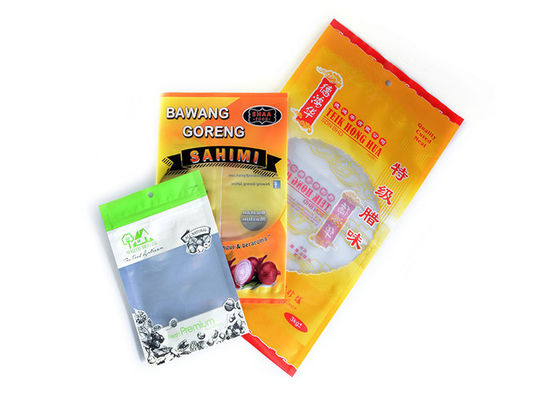 Cooked Food Custom Plastic Bags Solvent Free Lamination Three Side Seal