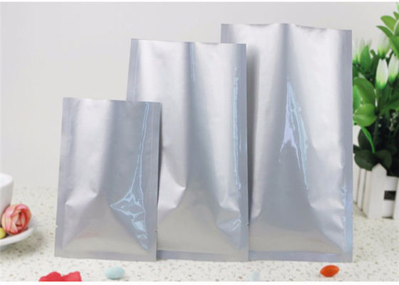 Silver Foil Three Side Seal Pouch , Food Grade Beef Jerky Food Saver Vacuum Bags