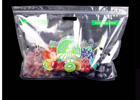 Transparent Plastic Fruit Saver Bags Reusable Handle Custom Design