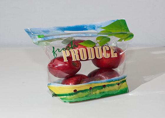 OPP / CPP Fresh Fruit Bags Stand Up Sachet With Holes Custom Printing