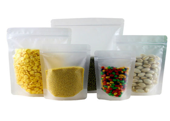 Resealable Transparent Zipper Lock Bags , Plastic Stand Up Mylar Food Storage Bags