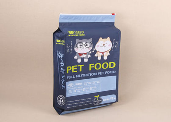 Zip Lock Gusset Aluminium Foil Laminated Pouches Food Grade Custom Printed For Pet Cat