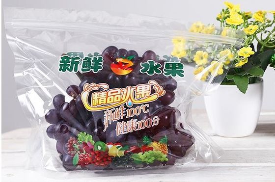 Stand Up Fresh Fruit Bags Resealable Supermarket Packaging With Breath Hole