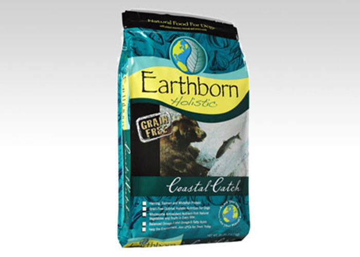 Aluminum Laminated Foil Pet Food Packaging Bag , Customized Flat Bottom