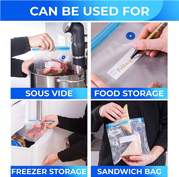 8" 11" Vacuum Food Saver Vacuum Sealer Bags Custom Size BPA Free With