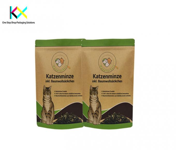 130-140um Sac d'emballage pour animaux de compagnie Kraft Paper Dog Food Packaging Bag OEM 0