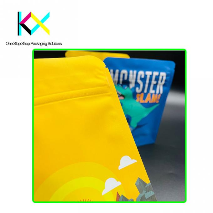Sacs d'emballage imprimés numériquement en couleur CMYK avec fermeture à fermeture éclair résistante aux enfants 0