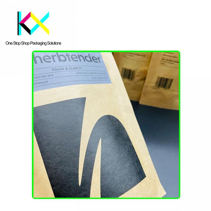 Bolsas Kraft reciclables y compostables Bolsas de embalaje de bocadillos Certificados por la UE 2