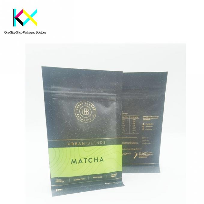 Fashion Customized Protein Pouch Packaging 200g Flat Bottom Pouch yang bisa ditutup kembali 0