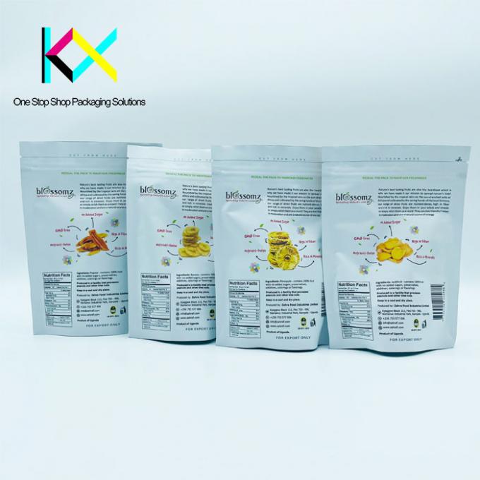 BRC سفارشی چاپ شده کیسه های غذایی قابل بازپوشش فولیک لایه دار میان وعده های بسته بندی کیسه ها 3