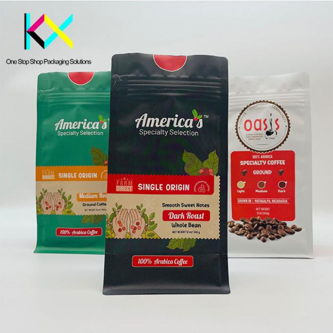 Sacos de embalagem de café refeitáveis à prova de umidade Superfície fosca Tamanho personalizado 3
