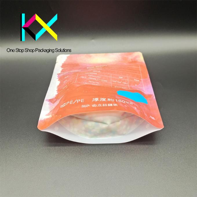 CMYK Colors 160um Thickness Recyclable Stand Up Pouches With Ziplock 0