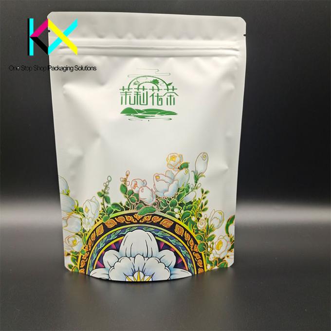 Custom Printed Tea Packaging Bags Spot UV Technology Moisuture Proof 0
