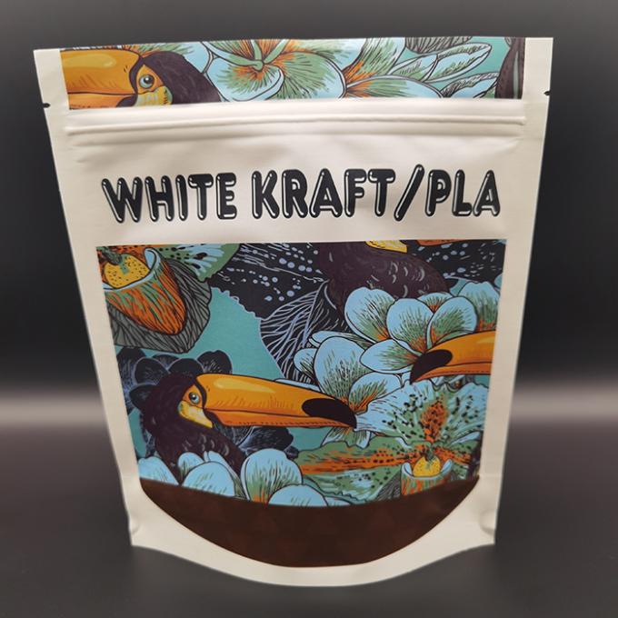 155um Compostable Food Packaging Bags Digital Printed Custom Kraft Pouches 1