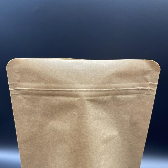 Blank Bruin Biodegradable Kraft Stand Up Pouch Met Ziplock 140um Dikte 1