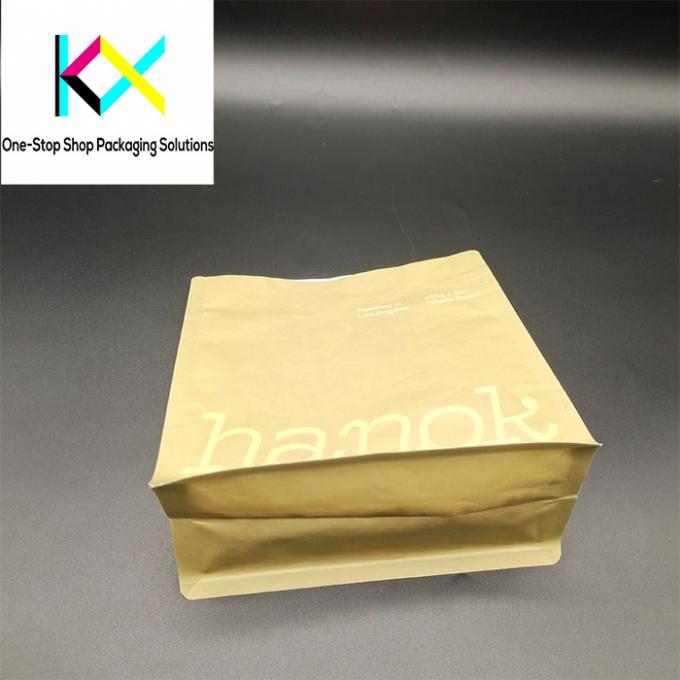 Customized Logo Flat Bottom Box Pouches Recyclable Coffee Bags With Valve 130um 2