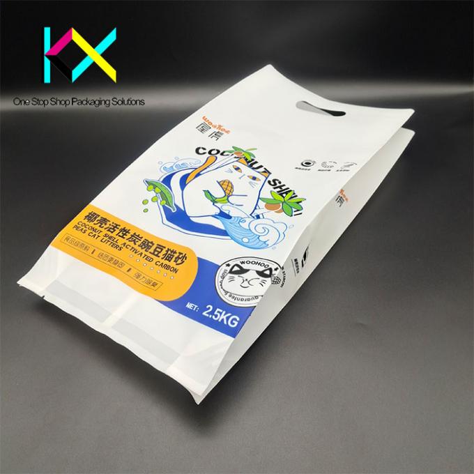 OEM Plastic pouch bags 2,5kg Handle Side Gusset Cat Food Packaging Bags 0