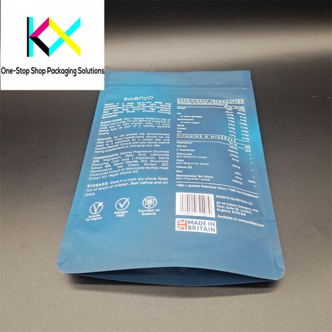 Kelas makanan 130um kantong bubuk protein dengan aluminium foil granula biji-bijian kemasan 3