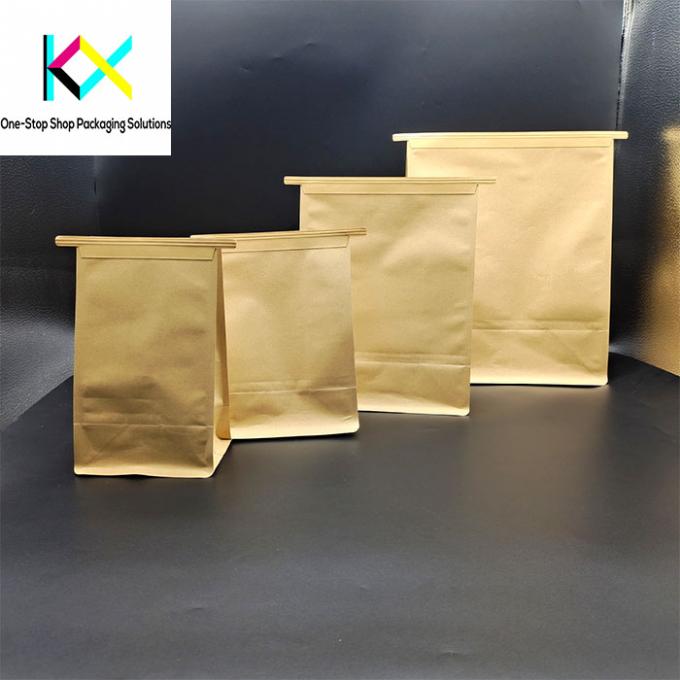 OEM 150um کیسه های بسته بندی کاغذهای Kraft Zip Lock کیف کاغذی زیست فرسوده 0