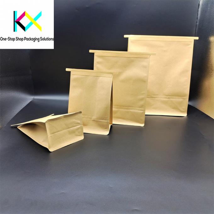 OEM 150um Kraft Paper Packaging Bags Zip Lock Biodegradable Paper Pouch 1