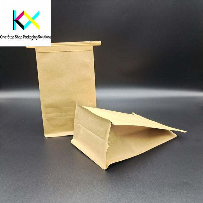 OEM 150um Kraft Paper Packaging Bags Zip Lock Biodegradable Paper Bag 2