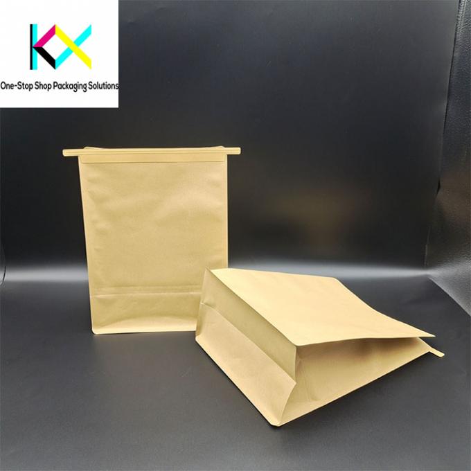 OEM 150um Kraft papier verpakkingszakken Zip slot biologisch afbreekbare papieren zak 3