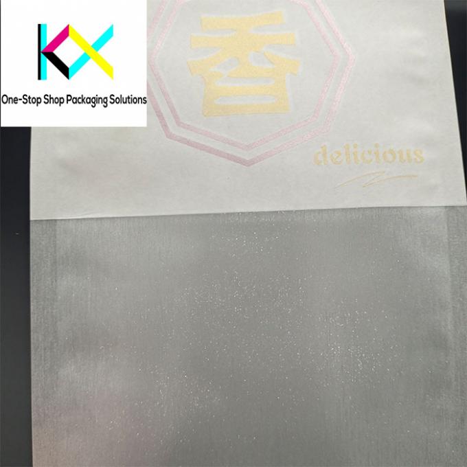 Çizimli fırçalı filmli özelleştirilebilir beyaz kağıt ambalaj çantası 1
