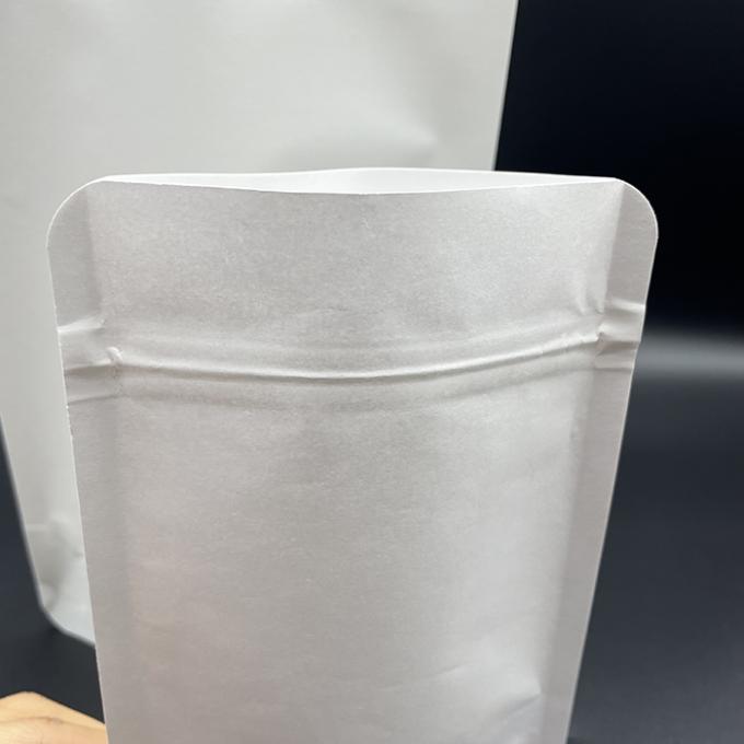 Biyolojik olarak parçalanabilir Kraft Kağıt Paket Çantaları Diklenmiş Fermuar Cüppeleri 0