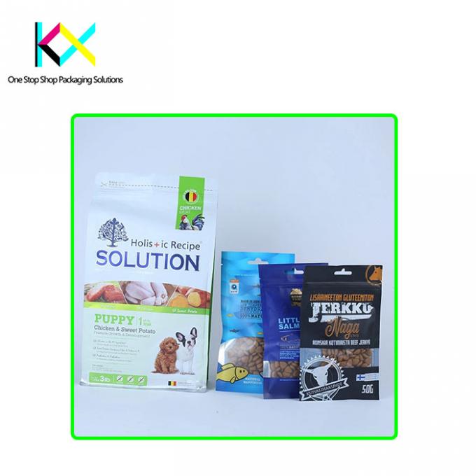Persoonlijke afdruk Flat bottom pouches for pet food Packaging bags met voedselkwaliteitsmaterialen 0