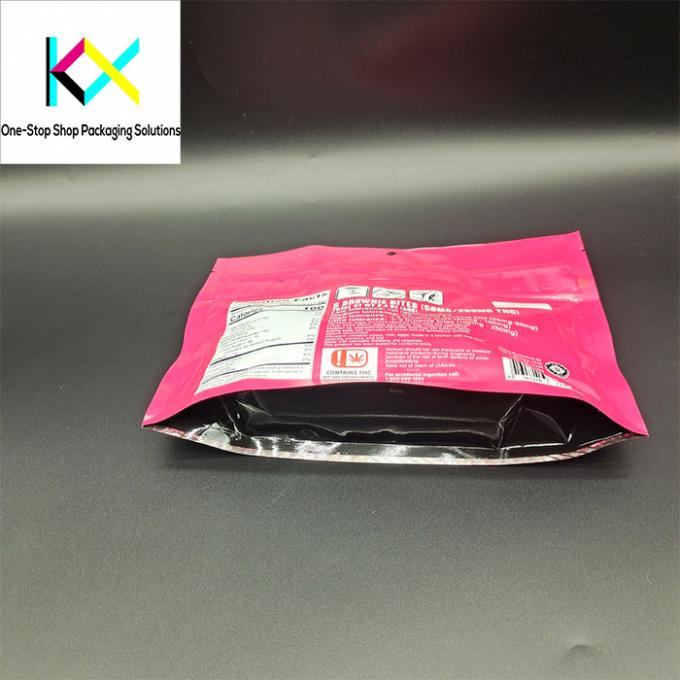 Sacos de embalagem de lanches de papel aluminizado Toque suave Bolsas de alimentos impressas personalizadas Furo redondo 3