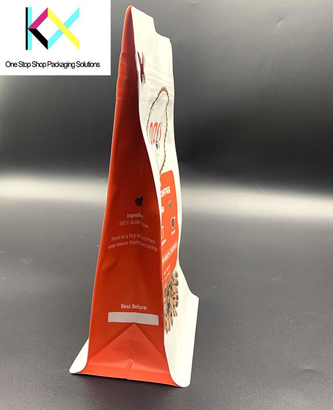 कस्टम डिजाइन मुद्रित चीन निर्माता OEM शीर्ष ज़िपर प्लास्टिक खाद्य पैकेजिंग बैग खड़े हो जाओ पाउच ज़िपलॉक कॉफी बैग 2