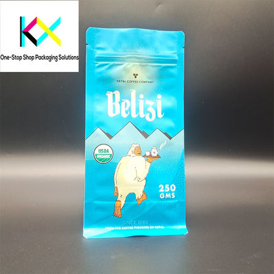 Digital Printed Coffee Packaging Pouches Flat Bottom Pouches Coffee Bags
