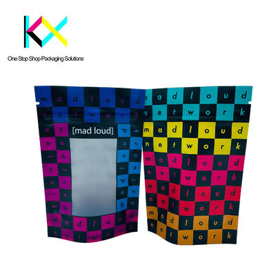 Double Side Digital Printed Packaging Bags Holographic Foil Pouch With Window