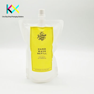 Kantong Kemasan Cairan Transparan Dengan Nozzle Pusat Kantong Spout Minuman 500ml