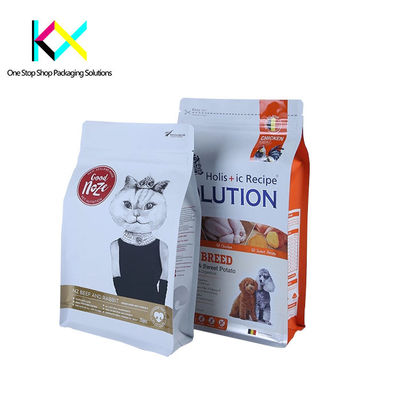 Hoge barrière platte bodem ritszak voor huisdiervoedsel zak kattenvoedsel zak 500g, 1kg, 5kg, 10kg