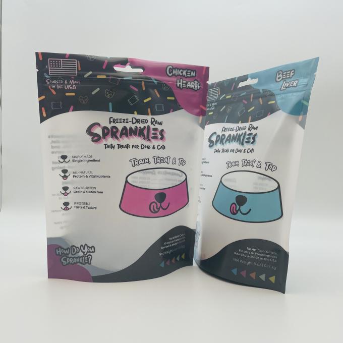 130um Digital Printed Packaging Bags With Window For Pet Treat Disesuaikan 0