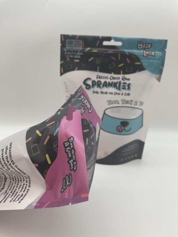130um Digital Printed Packaging Bags With Window For Pet Treat Customized 2