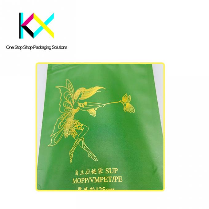 Golden Hot Foil Stamping Digital Printed Packaging Bags Ketebalan 125um 0
