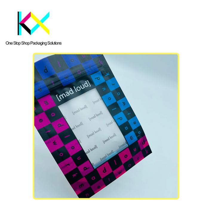 Double Side Digital Printed Packaging Bags Holographic Foil Pouch With Window 1