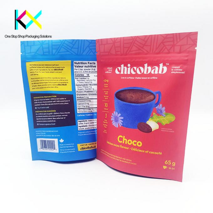 BRC Custom Printed herverzegelbare voedselzakken Multi SKUs Chocolade poeder zak 0