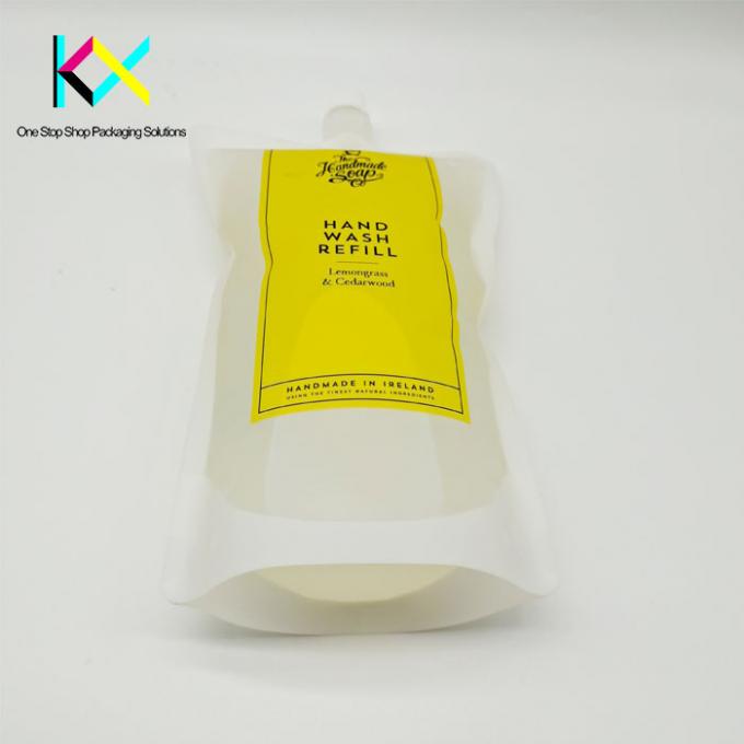 Transparent Liquid Packaging Pouch With Center Nozzle Beverage Spout Pouch 500ml 1