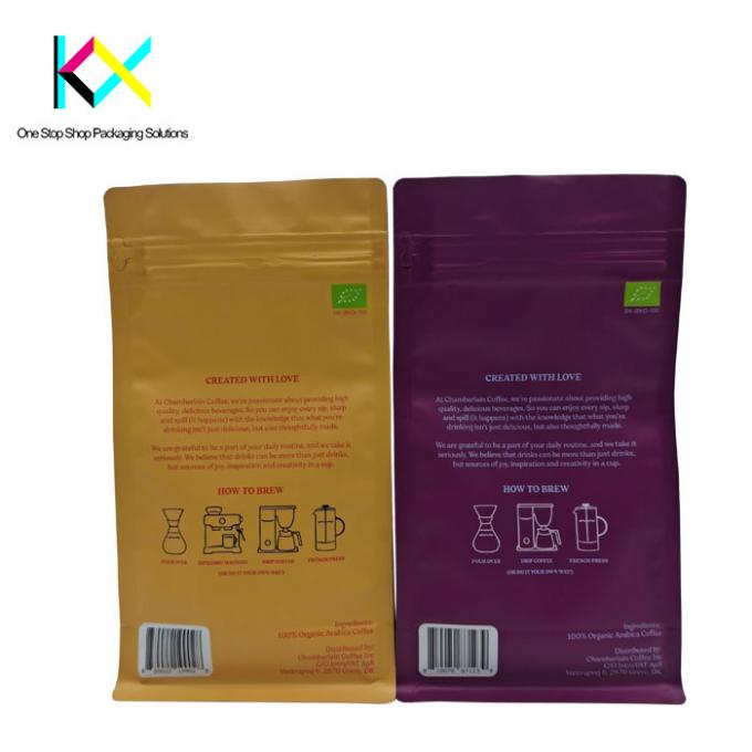 Easy Tear 500g Coffee Packaging Bags Resealable Zipper With Valve 3