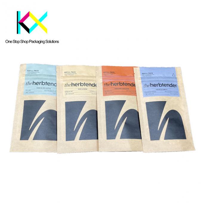 Перерабатываемые компостируемые Kraft Pouches Снаксные пакеты Сэртификация ЕС 0