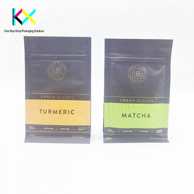 Fashion Customized Protein Pouch Packaging 200g Flat Bottom Pouch yang bisa ditutup kembali 2