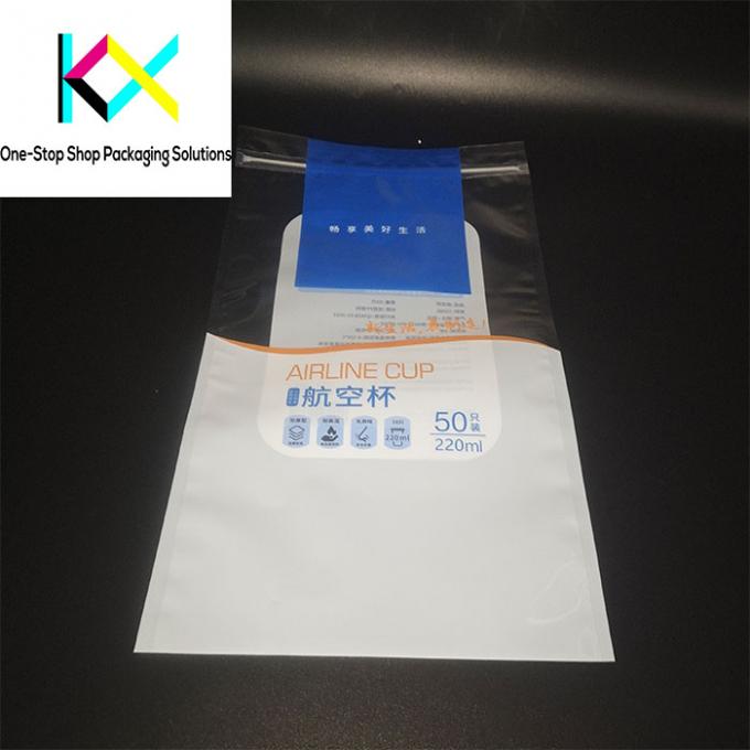 3 Side Seal Flat Pouch Commodity Packaging With Zipper For Plastic Cup 0