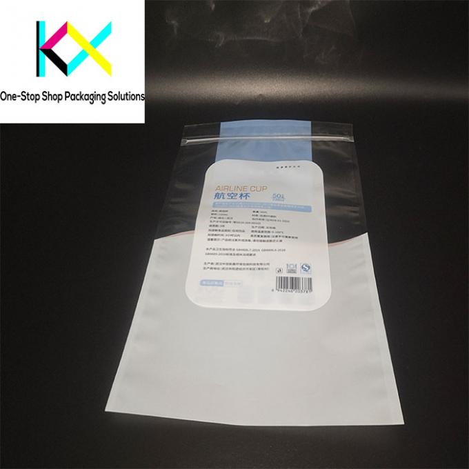 3 Side Seal Flat Pouch Commodity Packaging With Zipper For Plastic Cup 1
