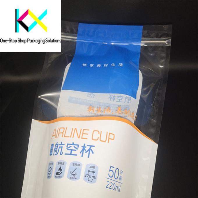 3 Side Seal Flat Pouch Commodity Packaging With Zipper For Plastic Cup 2