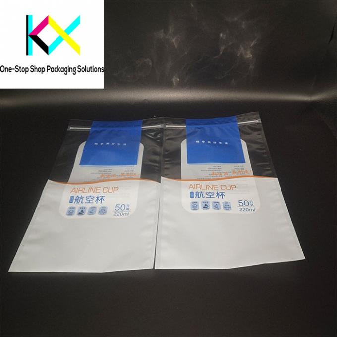 3 Side Seal Flat Pouch Commodity Packaging With Zipper For Plastic Cup 4