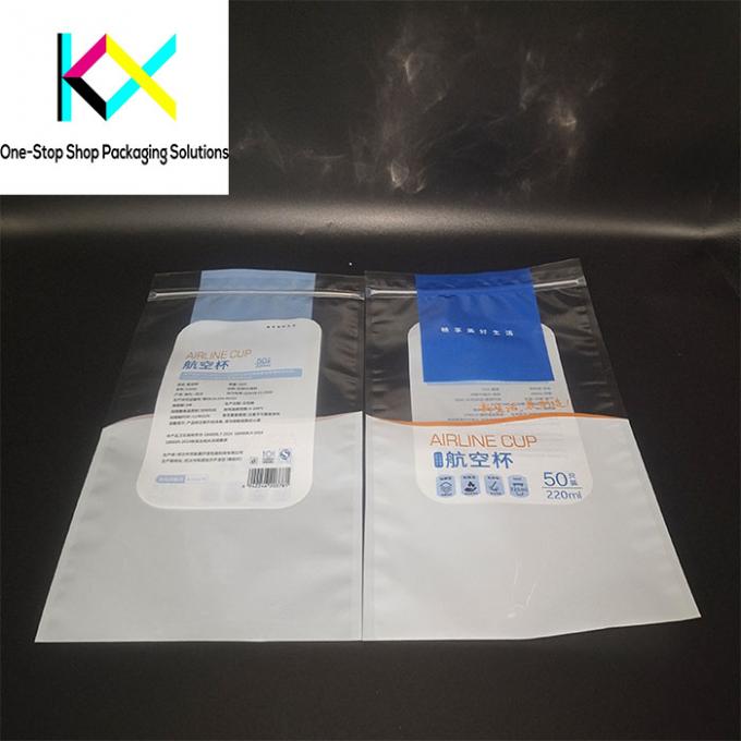 3 Side Seal Flat Pouch Commodity Packaging With Zipper For Plastic Cup 5